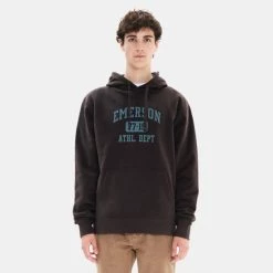 Εξοδος ✔️ Μπλούζες με Κουκούλα Emerson Ανδρική Μπλούζα Με Κουκούλα OFF BLACK 🔥