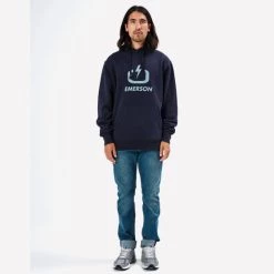 Προώθηση ❤️ Μπλούζες με Κουκούλα Emerson Ανδρική Μπλούζα με Κουκούλα NAVY BLUE 😍 -Εξοδος emerson Κατάστημα emerson men s hooded sweat 55