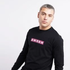 Τοπ 10 😉 Μπλούζα μακρύ μανίκι Emerson Ανδρική Μπλούζα με Μακρύ Μανίκι Black 🥰 -Εξοδος emerson Κατάστημα emerson men s l s t shirt 42