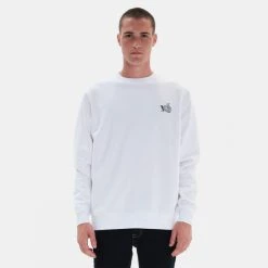 Κουπόνι ✔️ Φούτερ Emerson Neckline Ανδρικό Φούτερ WHITE ⌛