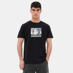 Αγορά 👍 T-Shirts | Μπλούζα κοντό μανίκι Emerson Ανδρικό T-Shirt Black 🛒